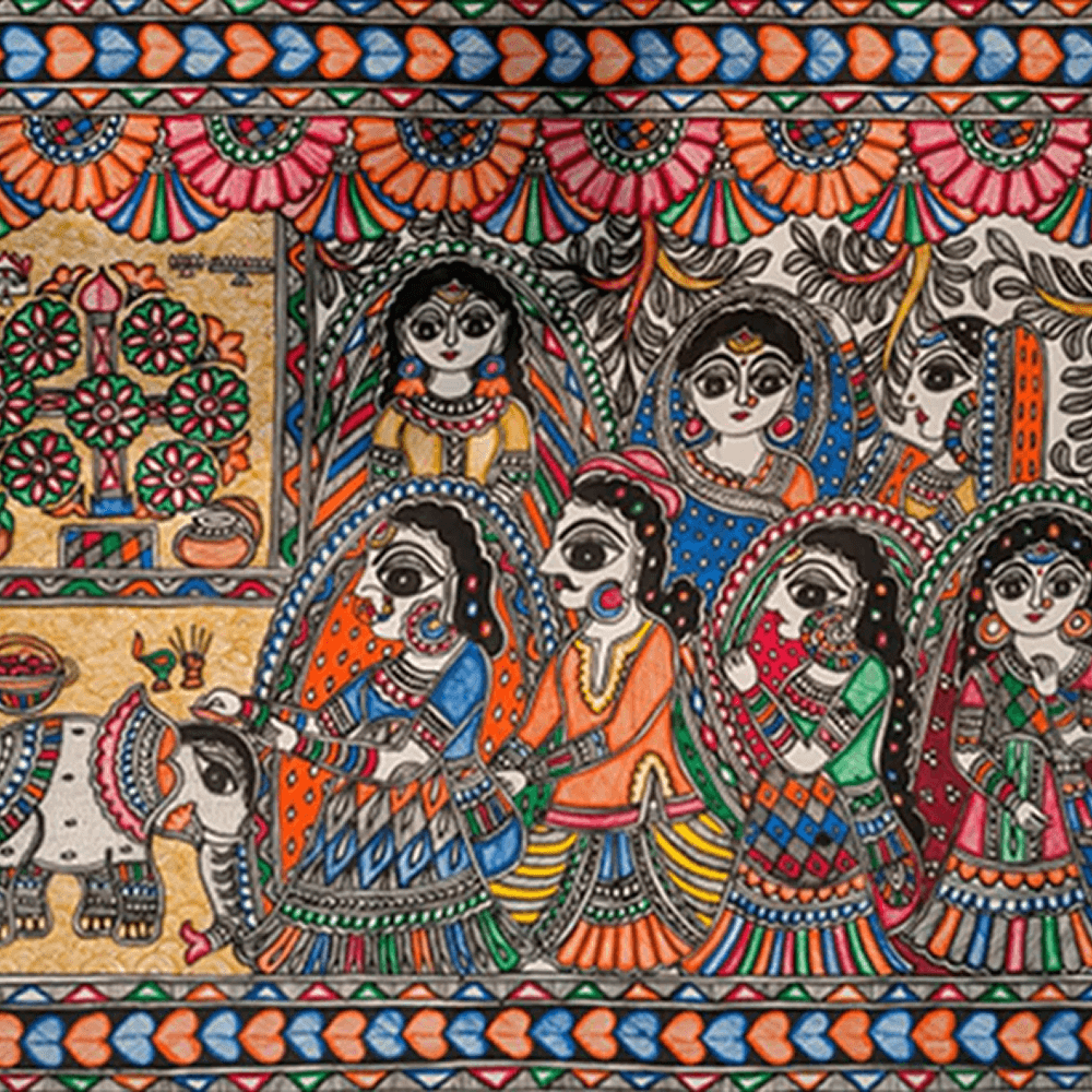 Village Life Folk Painting