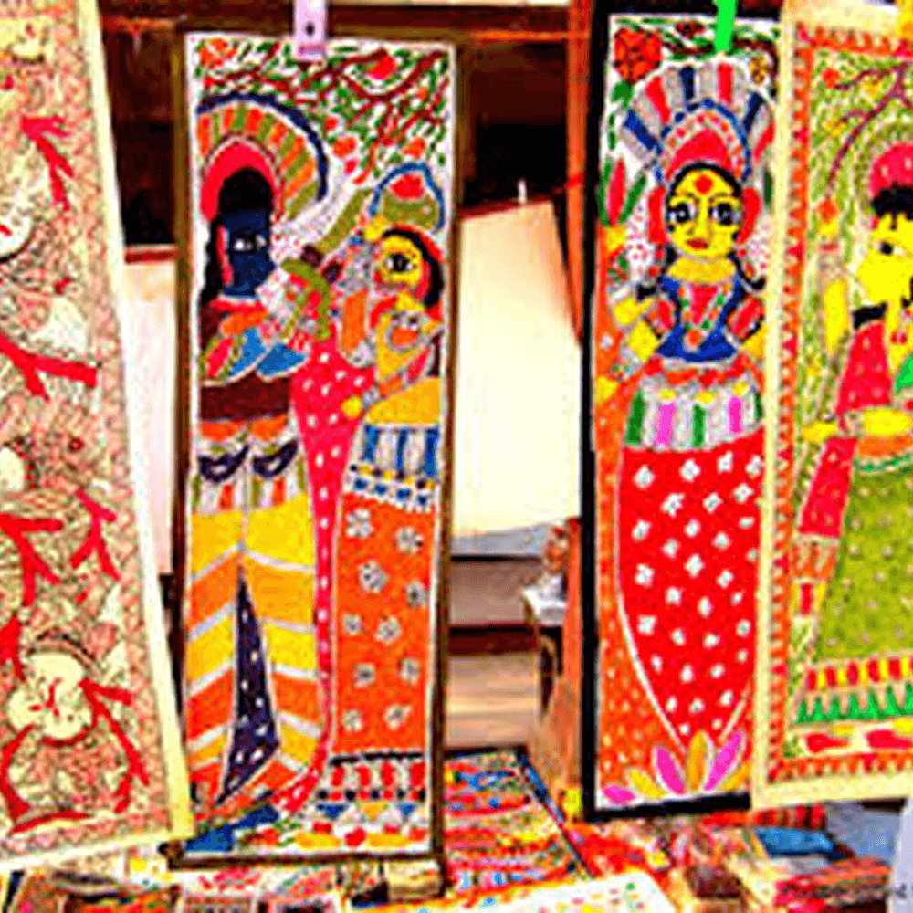Madhubani Textile Scroll Art