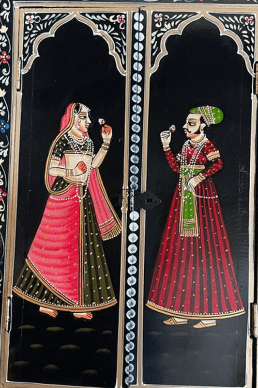 Royal Courtship Hand-Painted Decorative Jharokha
