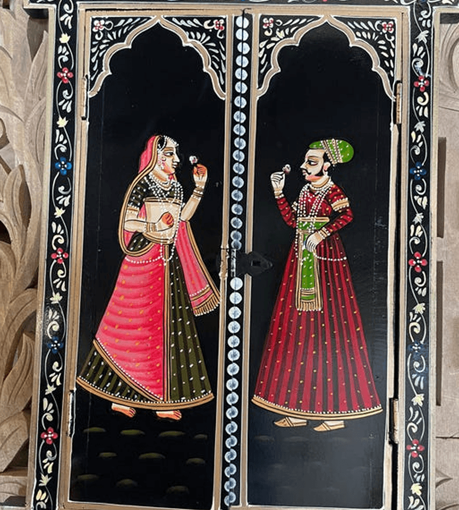 Royal Courtship Hand-Painted Decorative Jharokha