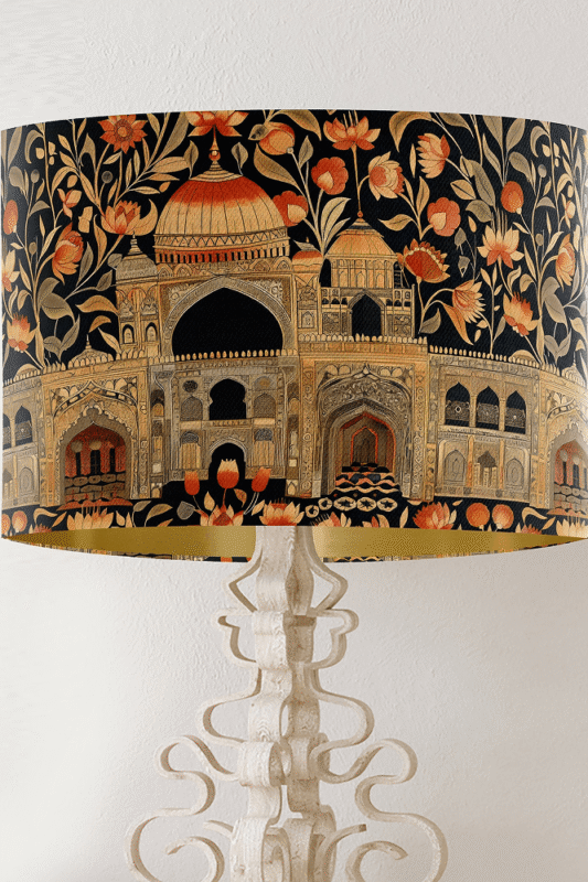 Palace of Petals Hand-Painted Lampshade