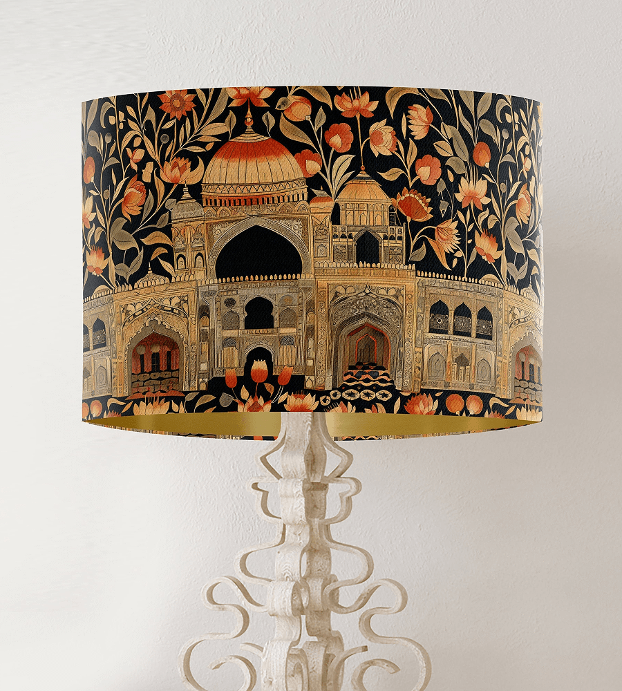 Palace of Petals Hand-Painted Lampshade