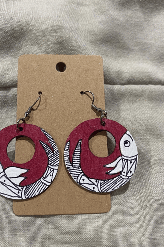 Mithila Prosperity Hand-Painted Circular Earrings