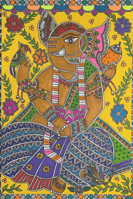 Ganesha’s Grace Hand-Painted Mithila Sketchbook