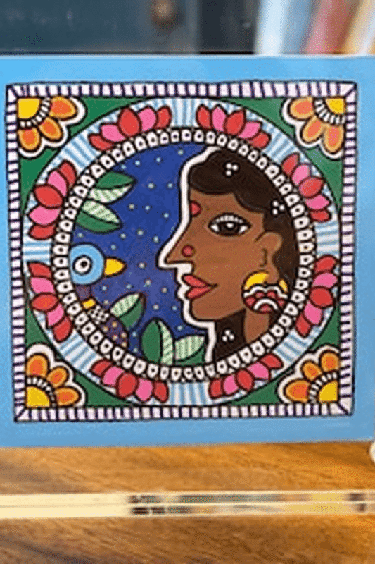 Celestial Muse Mithila Acrylic Block Art