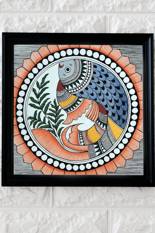 Prosperity Fish Mithila Framed Art
