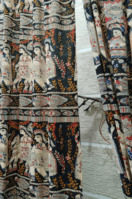 Legendary Lore Hand-Painted Mithila Curtains