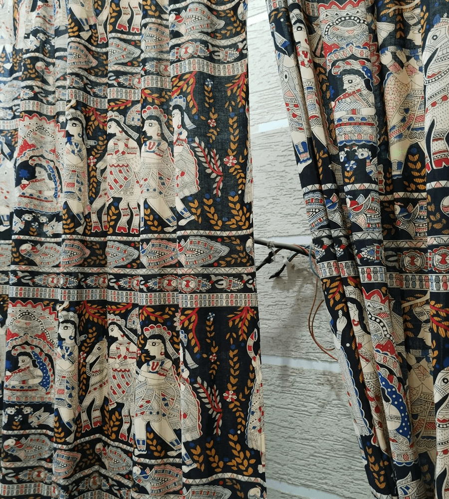 Legendary Lore Hand-Painted Mithila Curtains