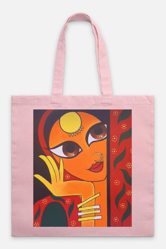 Shringara Hand-Painted Mithila Tote Bag