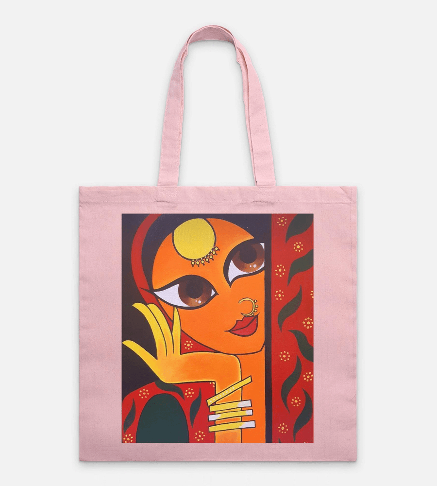 Shringara Hand-Painted Mithila Tote Bag