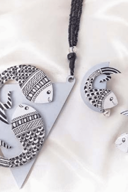 Nature's Harmony Hand-Painted Mithila Clutch