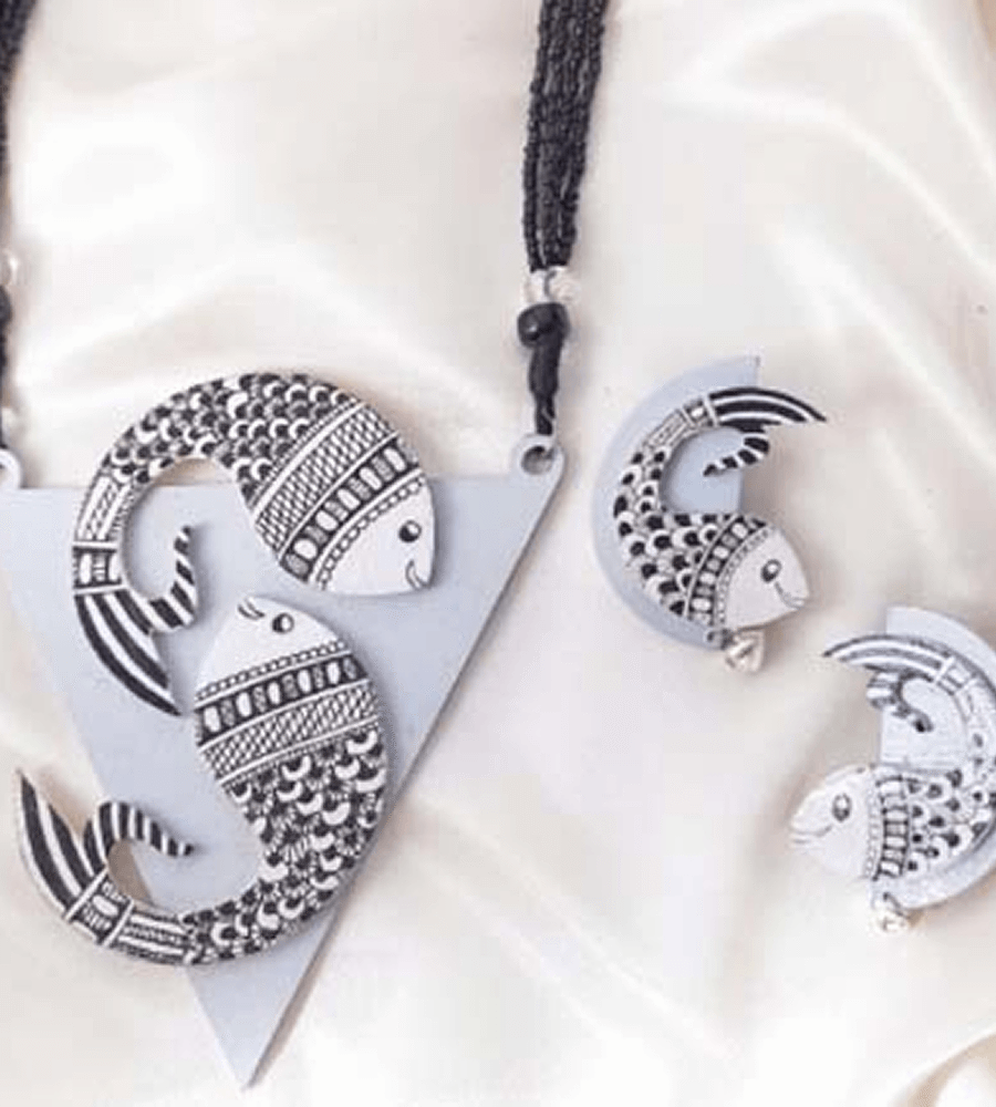 Nature’s Harmony Hand-Painted Mithila Clutch