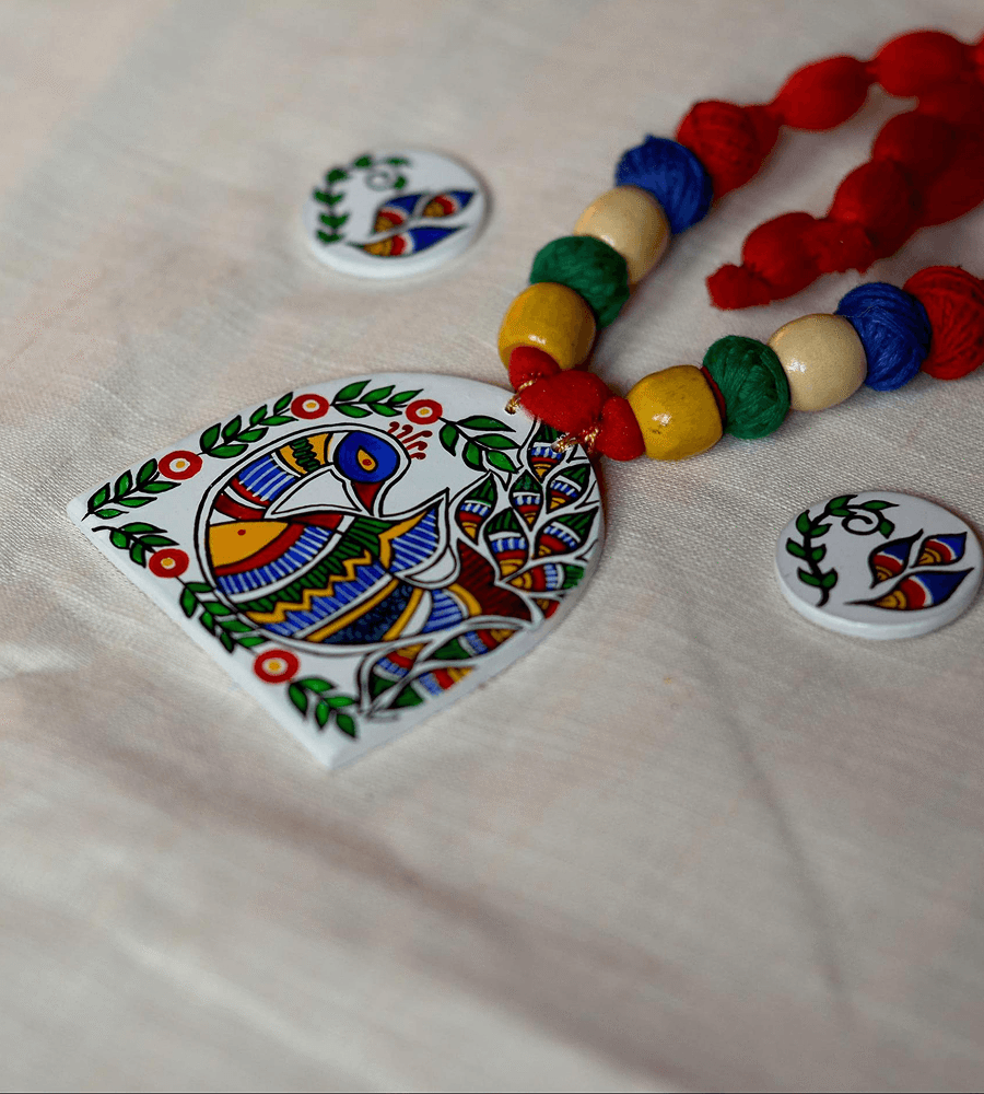 Mayura Heritage Hand-Painted Necklace Set