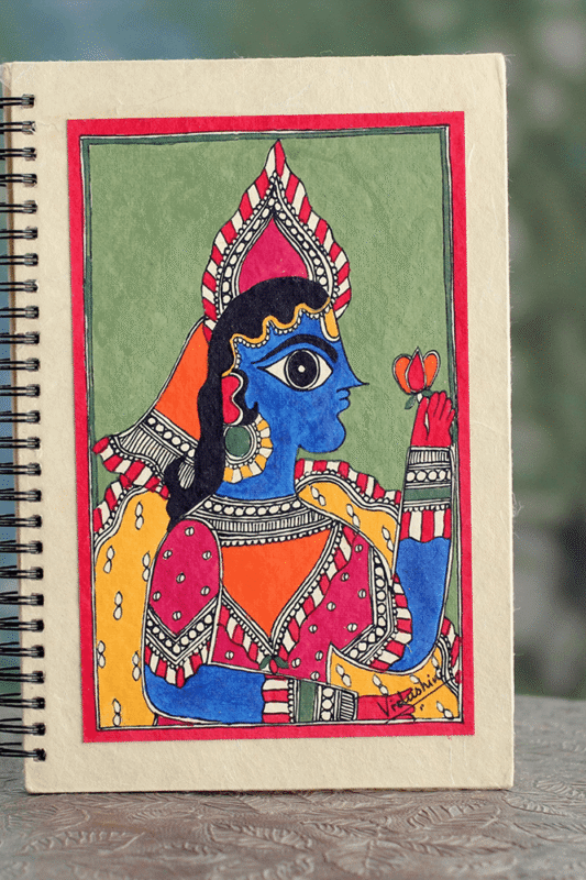 Divine Muse Hand-Painted Mithila Notebook