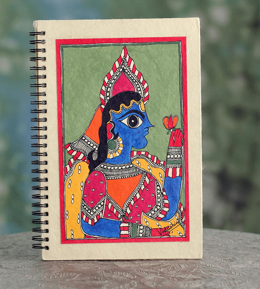 Divine Muse Hand-Painted Mithila Notebook