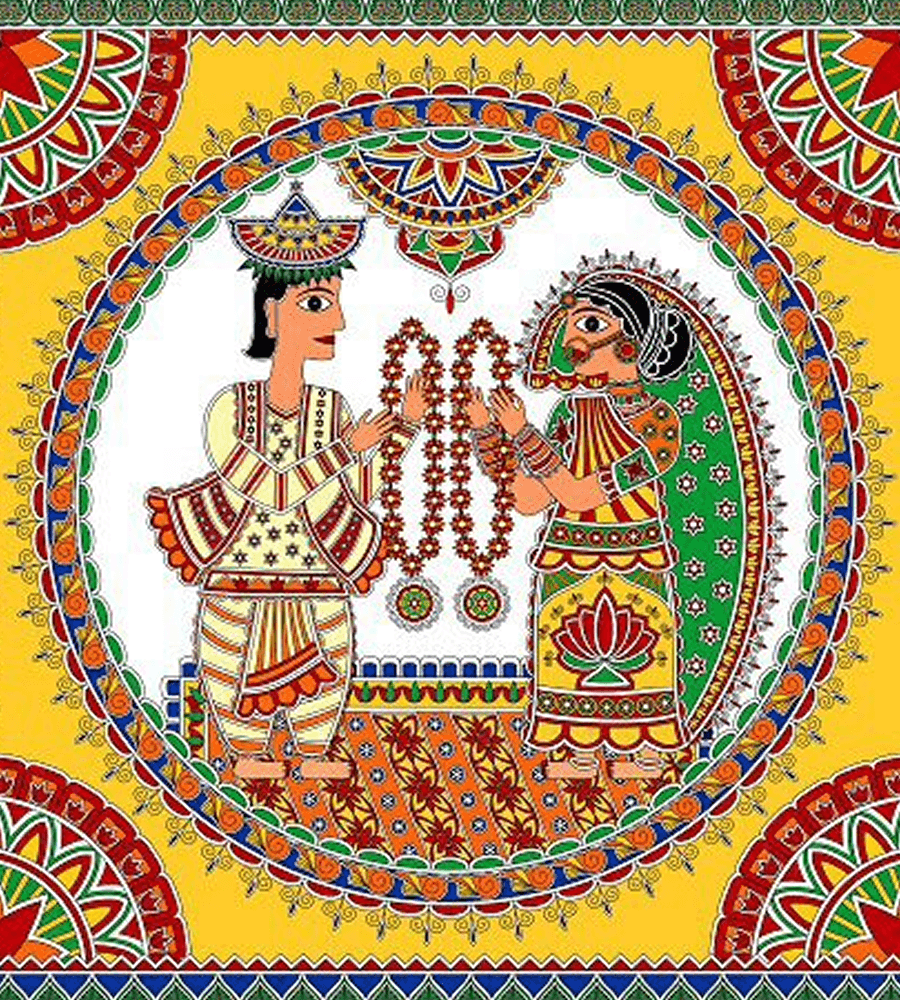 The Vivaha (Wedding) Hand-Painted Wedding Invitation