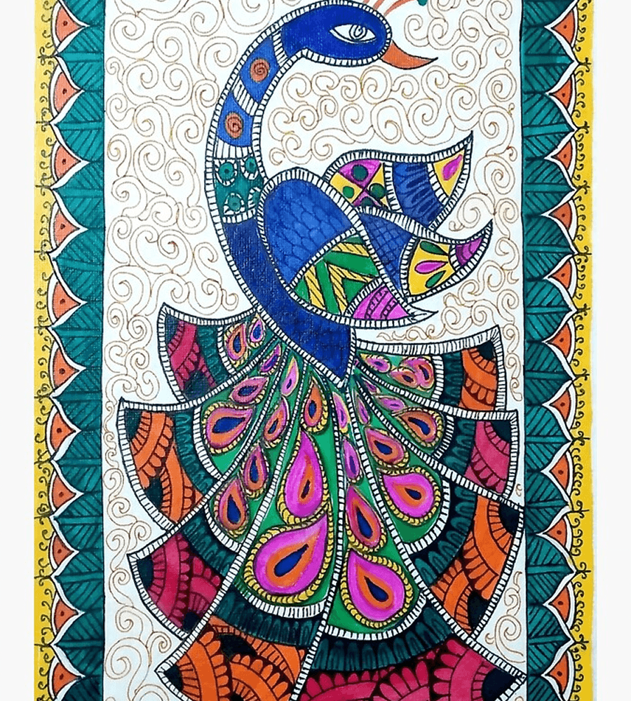 Peacock in Paradise Hand-Painted Card