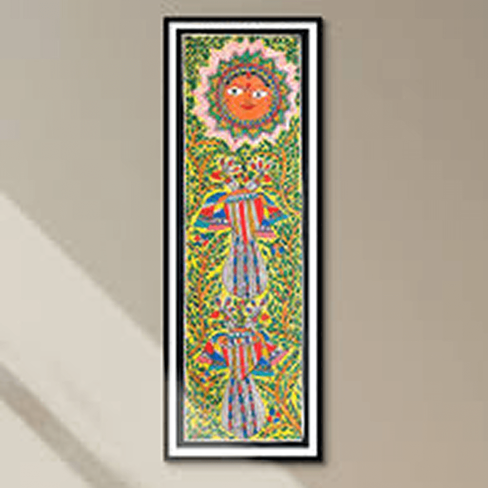 Sun God Madhubani Frame Art