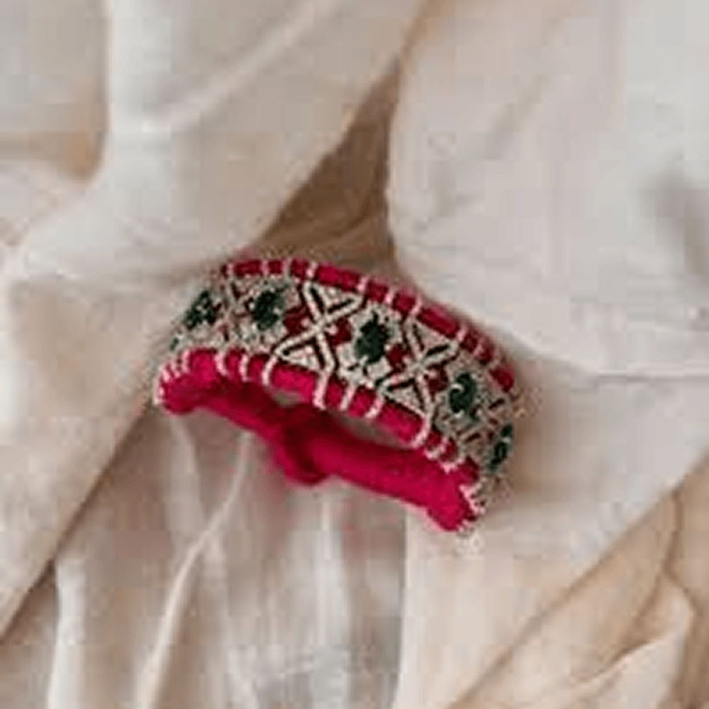 Hand-Painted Wrist Band – Tribal Motif